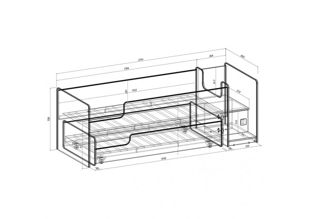 Детская выкатная кровать Легенда К302.41 в Черемхово